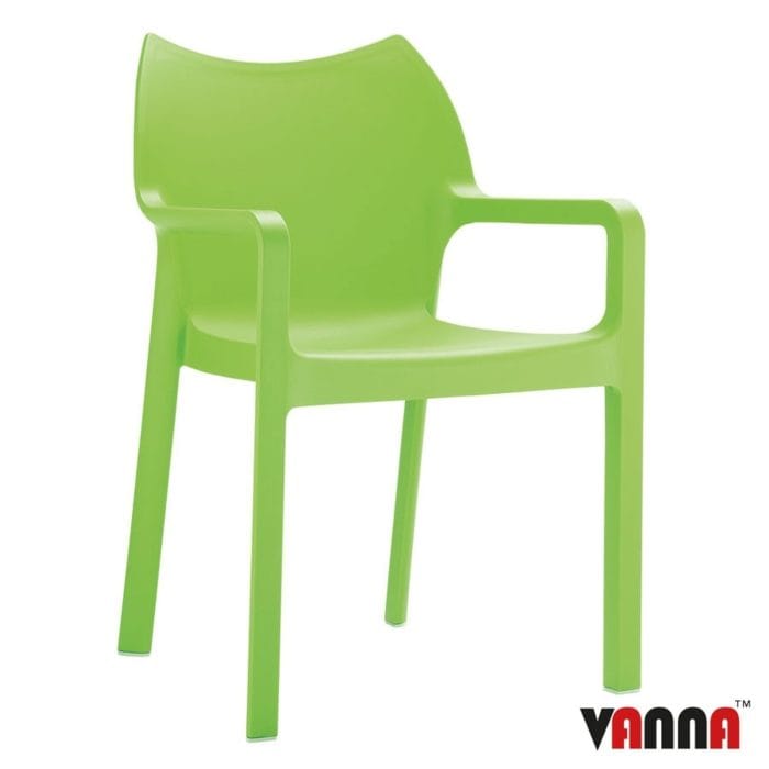 New Green Moulded Plastic Stacking Office Canteen Cafe Bistro Meeting Arm Chairs