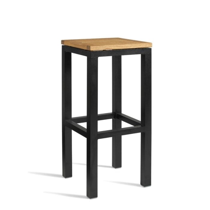 New ICE Powder Coated Metal Frame and Robinia Wood Top Canteen Cafe High Stool