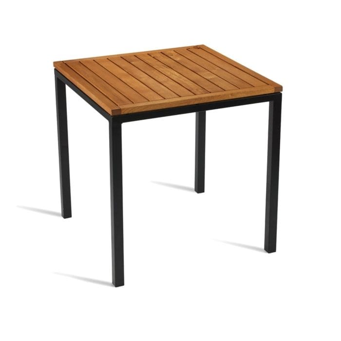 New ICE Powder Coated Metal Frame and Robinia Wood Top Square Dining Table