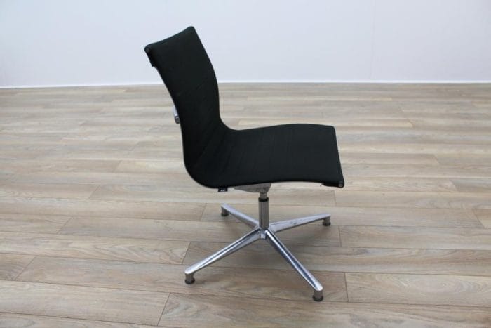 ICF UNA Executive Black Fabric Chrome Office Meeting Chairs