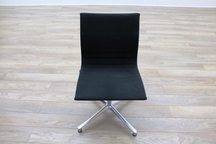 ICF UNA Executive Black Fabric Chrome Office Meeting Chairs