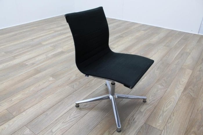 ICF UNA Executive Black Fabric Chrome Office Meeting Chairs