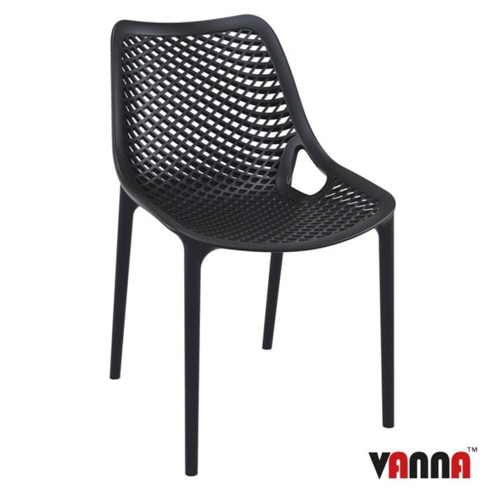 New Black Reinforced Polypropylene & Glass Fibre Stacking Office Canteen Cafe Bistro Chairs