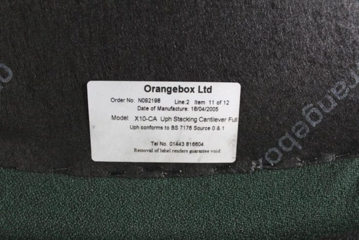 Orangebox X10 Green Fabric Cantilever Stacking Office Meeting Chairs