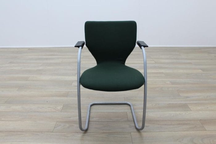 Orangebox X10 Green Fabric Cantilever Stacking Office Meeting Chairs