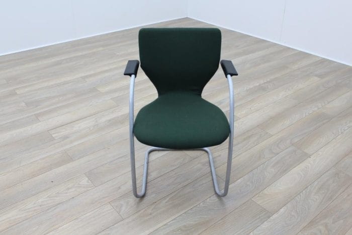 Orangebox X10 Green Fabric Cantilever Stacking Office Meeting Chairs