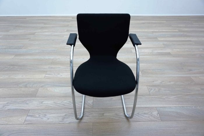 Orangebox X10 Black Fabric Chrome Frame Office Meeting Chairs