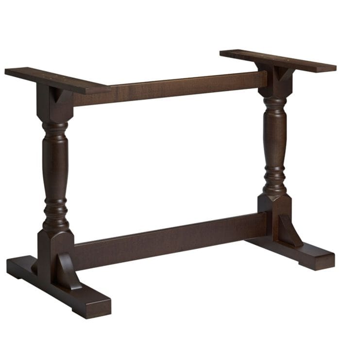 New PORT Dark Walnut Solid Beech Rectangular Table Base