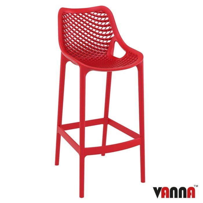 New Red Strong Reinforced Polypropylene, Glass Fibre Canteen Cafe Bar Stool