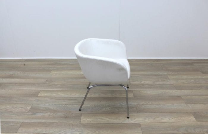 Senator KA1 White Leather Reception Tub Chair