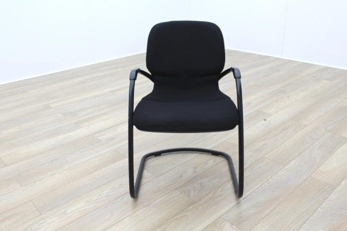 Steelcase Strafor Black Fabric Office Meeting Chairs