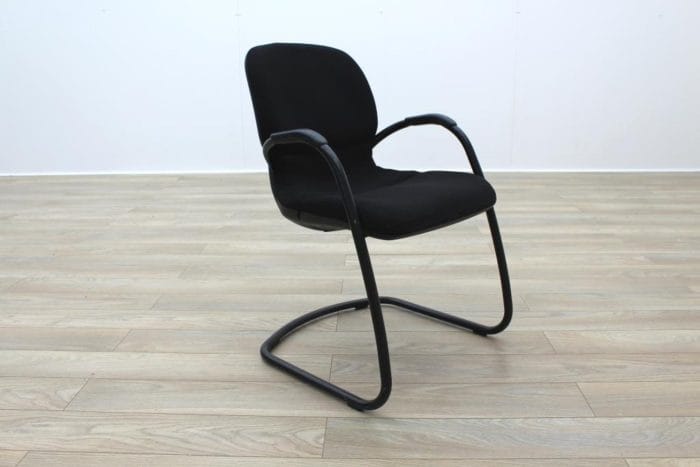 Steelcase Strafor Black Fabric Office Meeting Chairs