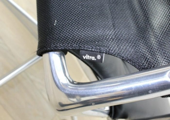 Vitra Meda Black Leather Seat Mesh Back Meeting Chair