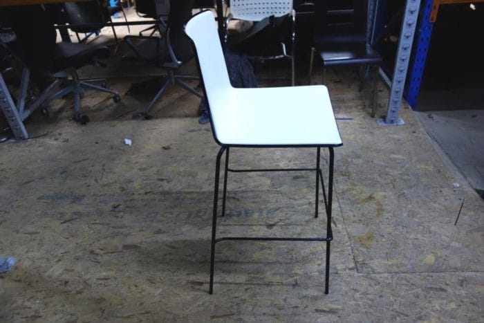 White Seat Black Frame Bar Stools