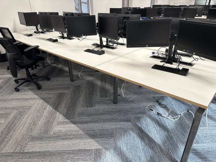 White bench desk