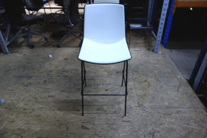 White Seat Black Frame Bar Stools